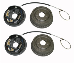 1967 Camaro Brake Assemblies, Rear Drums WITH Splash Shields, LH and RH