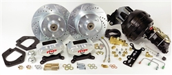 1967 - 1969 Camaro Rallye Series 4 Piston Front Power Disc Brake Conversion Kit with 9" Black Booster