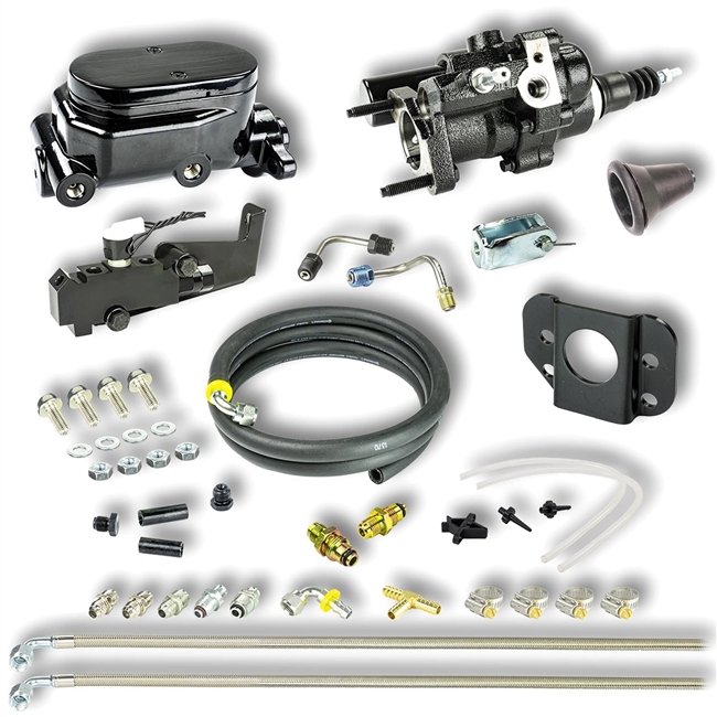 1967 - 1969 Camaro Hydraulic Brake Assist Hydro-Boost, Black Aluminum Master Cylinder, Combination Valve Kit, Disc / Disc