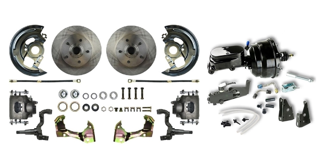 1967 - 1969 Camaro Street Anchors FRONT Power Disc Brake Conversion Kit, 8" Black Dual Diaphragm Booster