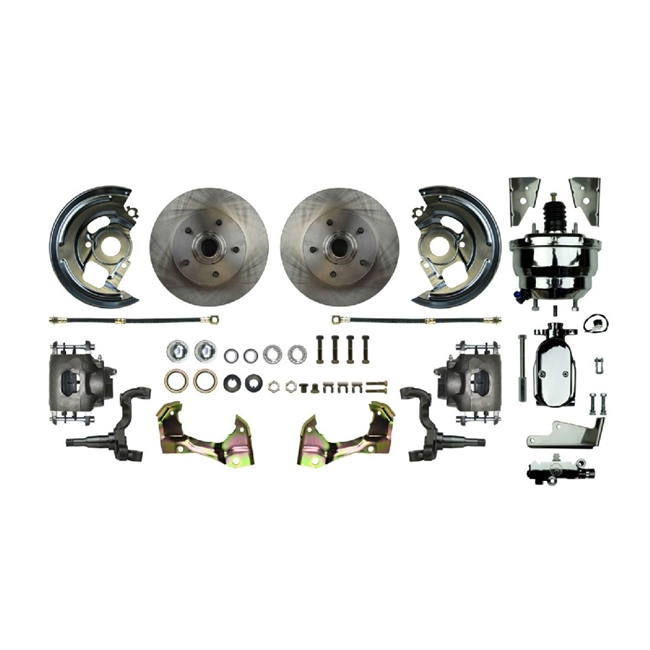 1967 - 1969 Camaro Street Anchors FRONT Power Disc Brake Conversion Kit, 8" Chrome Dual Diaphragm Booster