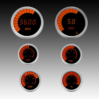 Multi-Gauge LED Bargraph Set Chrome Bezel BS9999