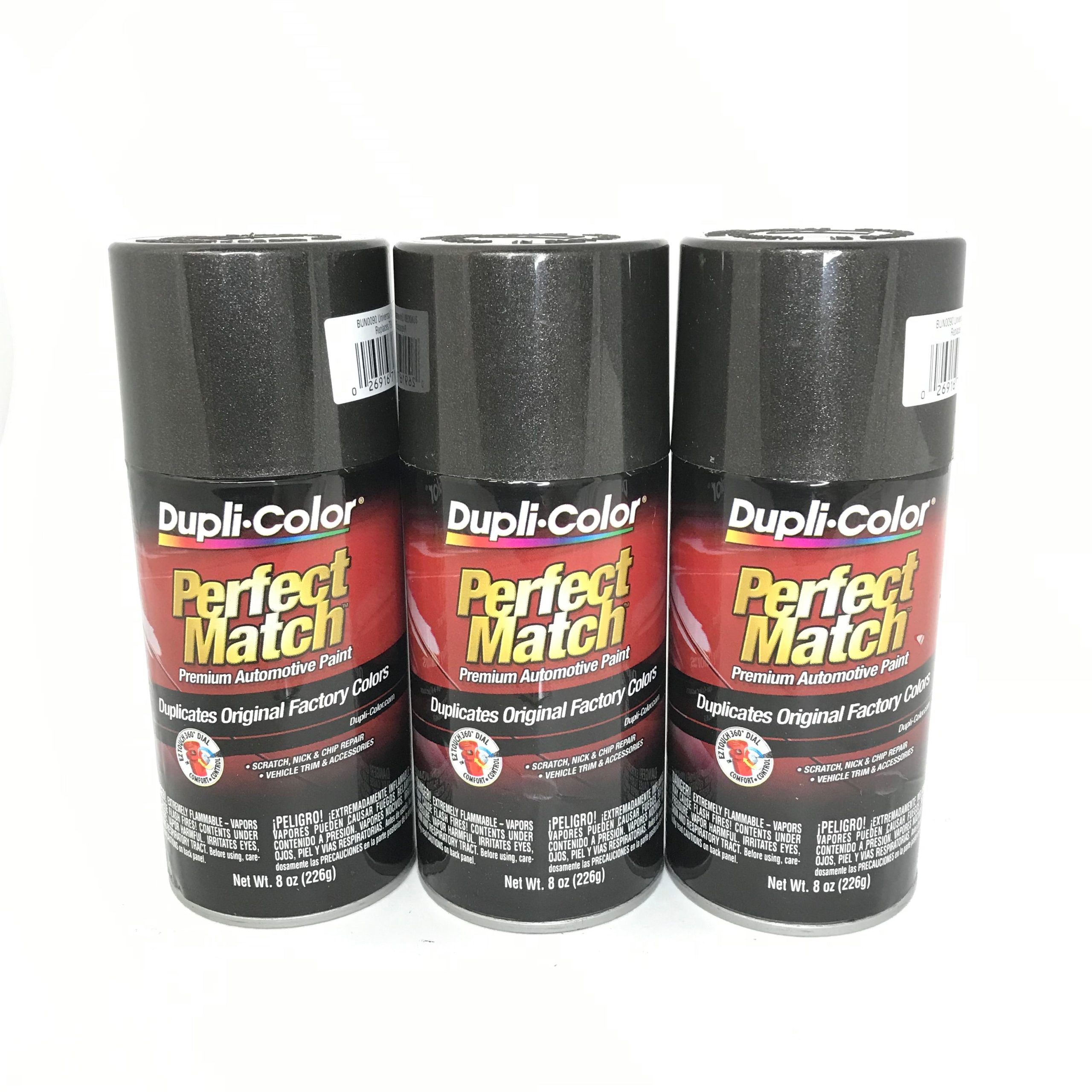 Duplicolor BUN0090-3 PACK Perfect Match UNIVERSAL BLACK METALLIC Automotive Paint - 8oz