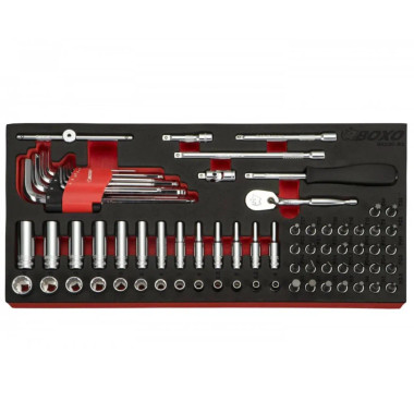 Boxo BX495-R2 72-Piece 1/4" Drive Metric 6-Point Socket Set