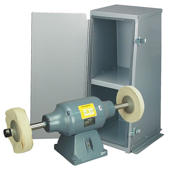 Baldor 1-1/2HP Buffer and Enclosed Buffer Cabinet Stand