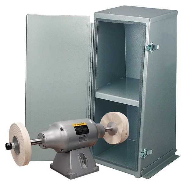 Baldor 3/4HP 2-Speed Buffer and Enclosed Buffer Cabinet Stand