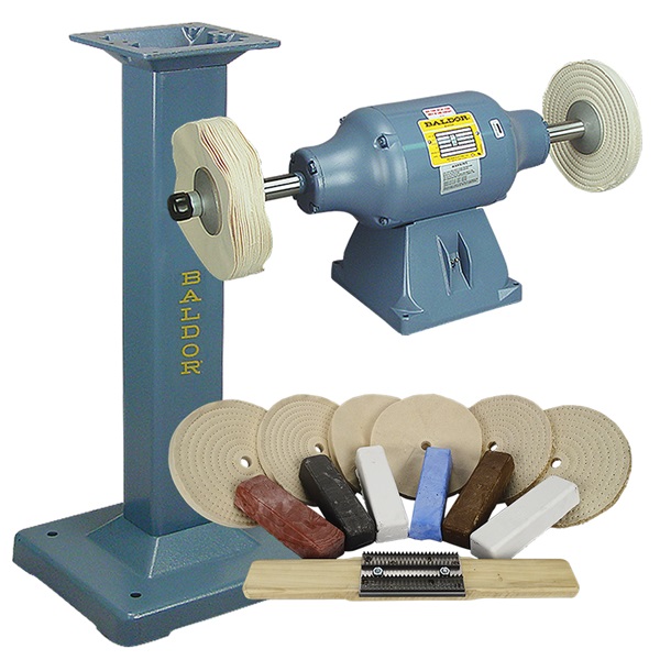 Baldor 3/4HP Buffer, Baldor Cast-Iron Stand & Buffing Kit