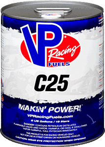VP Racing Fuel C25 >117(R+M)/2 Octane Up to 17:1 Compression 5 Gallon Pail Leaded