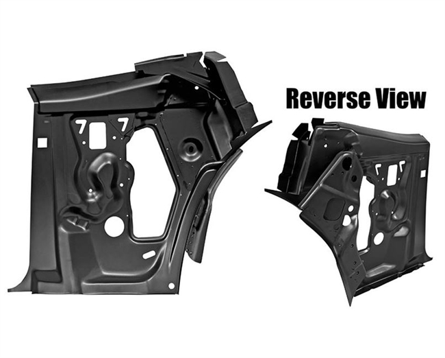 1967 - 1969 Camaro Convertible Rear Quarter Inner Side Metal Panel, LH