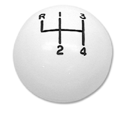 1967 - 1968 Camaro Shifter Knob Ball, White 4 Speed, 5/16 Inch Thread