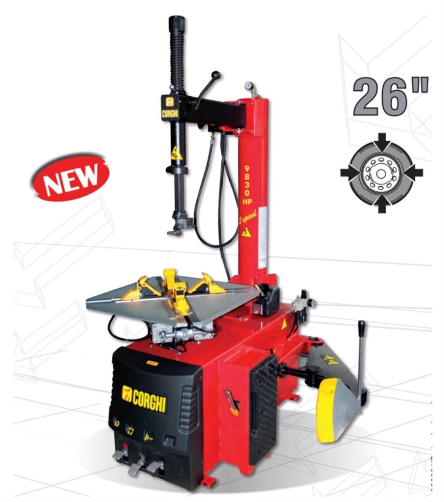 A9830 Swing Arm Rim Clamp Tire Changer - Electric Motor