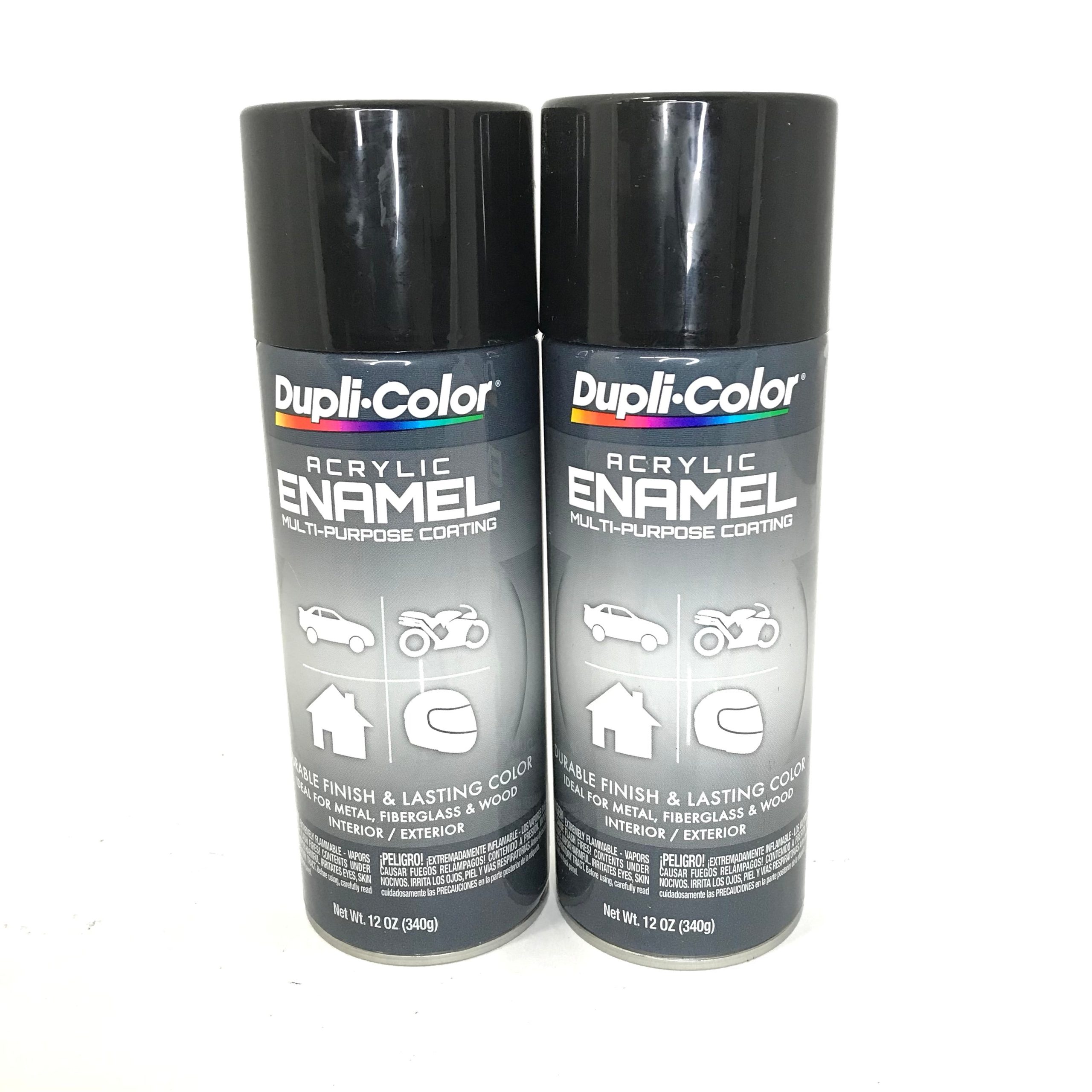 Dupli-Color DA1600 - 2 Pack Gloss Black Acrylic Enamel Multi-Purpose Coating - 12 oz. ea.