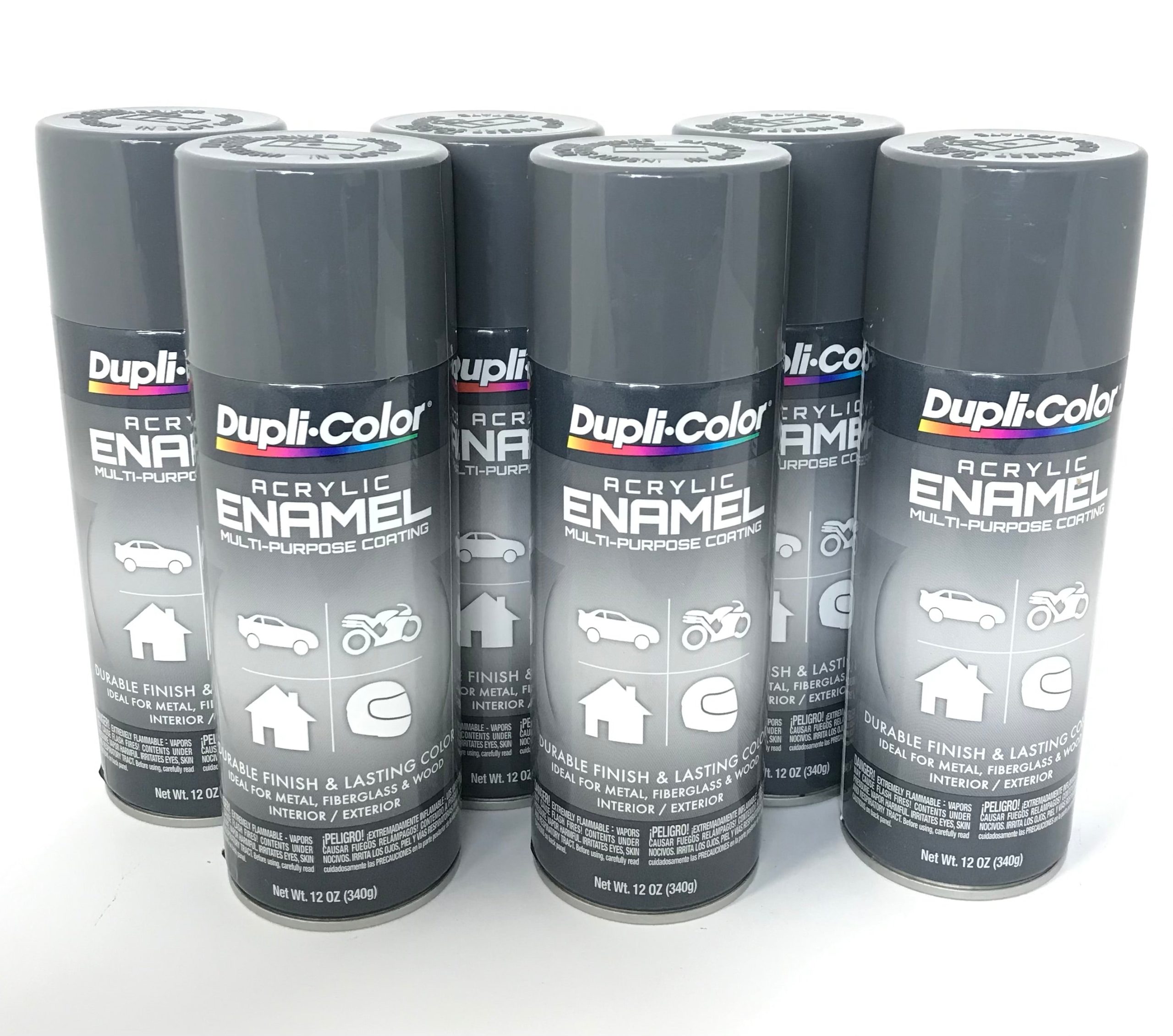 Dupli-Color DA1612 - 6 Pack Machinery Gray Acrylic Enamel Multi-Purpose Coating - 12 oz. ea.