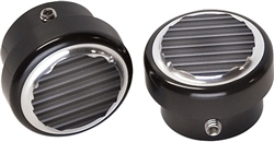 1967 - 1981 Camaro Custom Billet Aluminum Headlight Dimmer Switch Cover, RIBBED BLACK ANODIZED