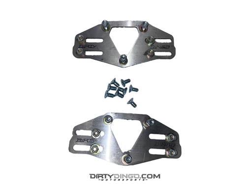 Dirty Dingo Sliders Adjustable Motor Mounts Adapters - Raw Steel - LS Engines