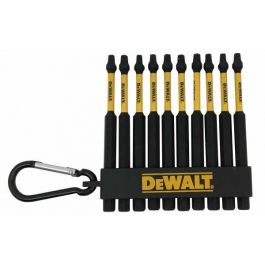 DeWalt FlexTorq 10pc 3-1/2" Robertson Carabiner Bit Set