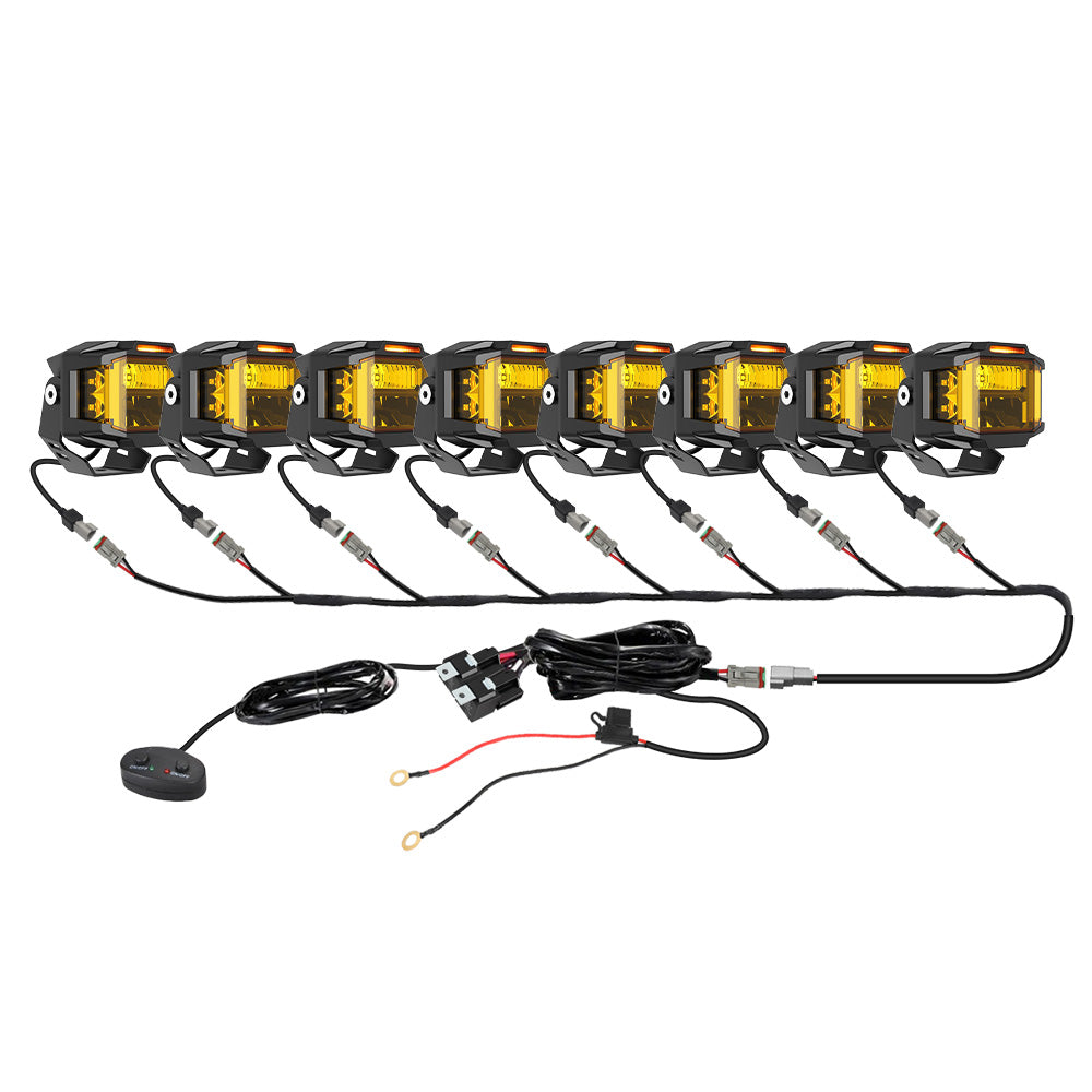 DT 3Pin Splitter Wire Harness Kit For 3/4/6/8pcs LED Driving Lights