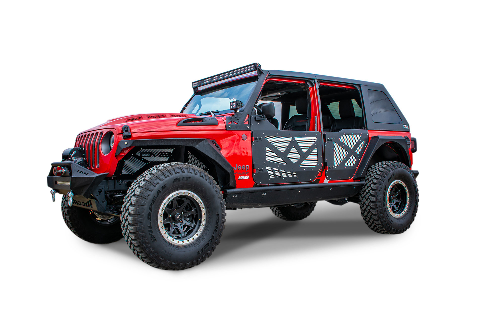 DV8 Offroad Aluminum Half Doors with Screens for 18-26 Jeep Wrangler JL & Gladiator JT