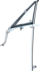 1967 Camaro Complete Vent Wing Window CLEAR Glass and Frame Assembly, LH