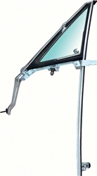 1967 Camaro Complete Vent Wing Window TINTED Glass and Frame Assembly, LH