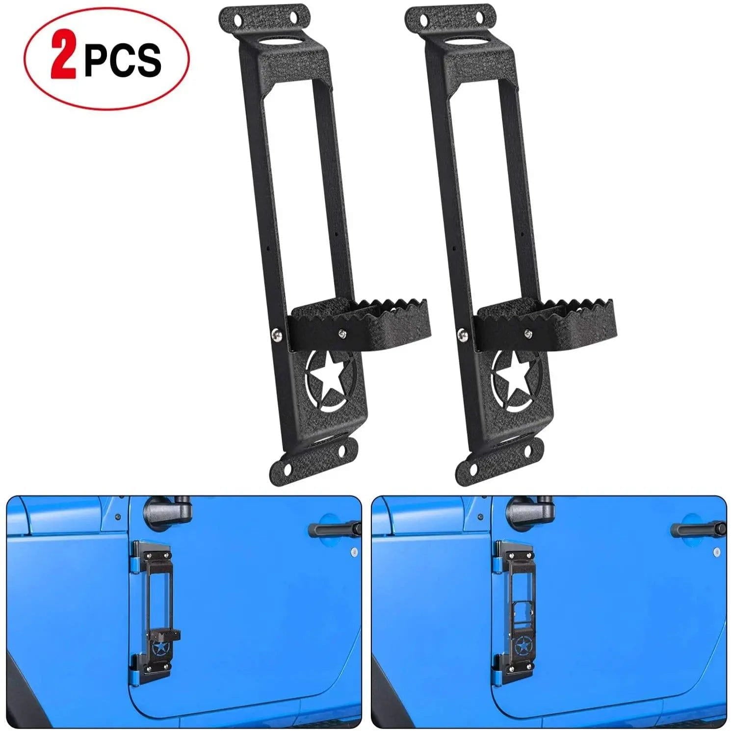 Door Hinge Steps For 2007 2008 2009 2010 2011 2012 2013 2014 2015 2016 2017 Jeep Wrangler JK JKU & 2018 2019 2020 Jeep Wrangler JL JKU (Pair)