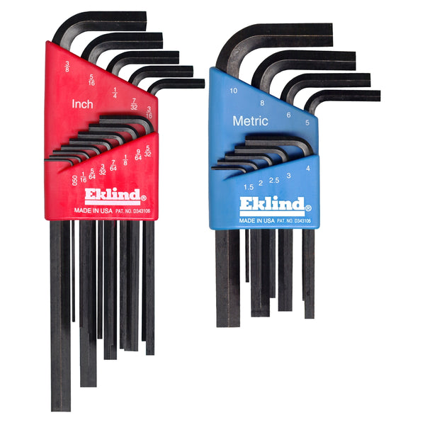 22 Piece Combination Short and Long Hex-L Hex Key Sets EKL10022