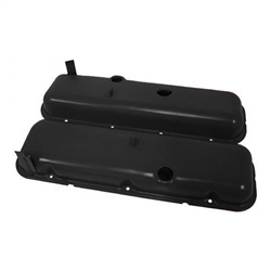 1965 - 1995 CHEVY BIG BLOCK 396, 427, & 454 BLACK STEEL OE STYLE VALVE COVER SET WITH DRIPPERS, Factory Height