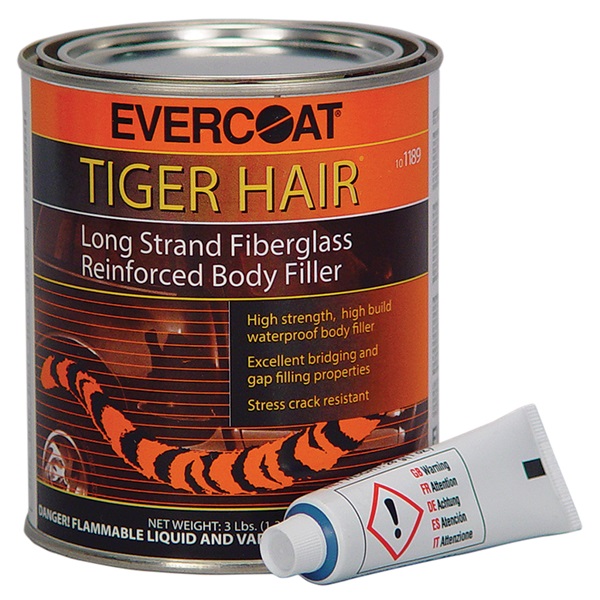 Evercoat Tiger Hair Fiberglass Body Filler, Quart