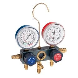 R134a Aluminum Block Manifold Gauge Set with Quick Couplers