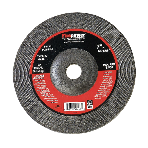 Grinding Wheel,T-27,7"x1/4IN