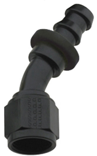 Fragola Hose Fitting #16 30 Deg Push Lock Black 203016-BL