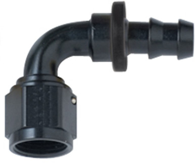 Fragola Hose Fitting #16 90 Deg Push Lock Black 209016-BL