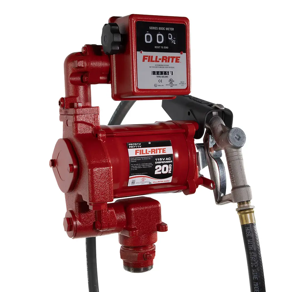 Fill-Rite FR701V Fuel Transfer Pump with Meter & Nozzle