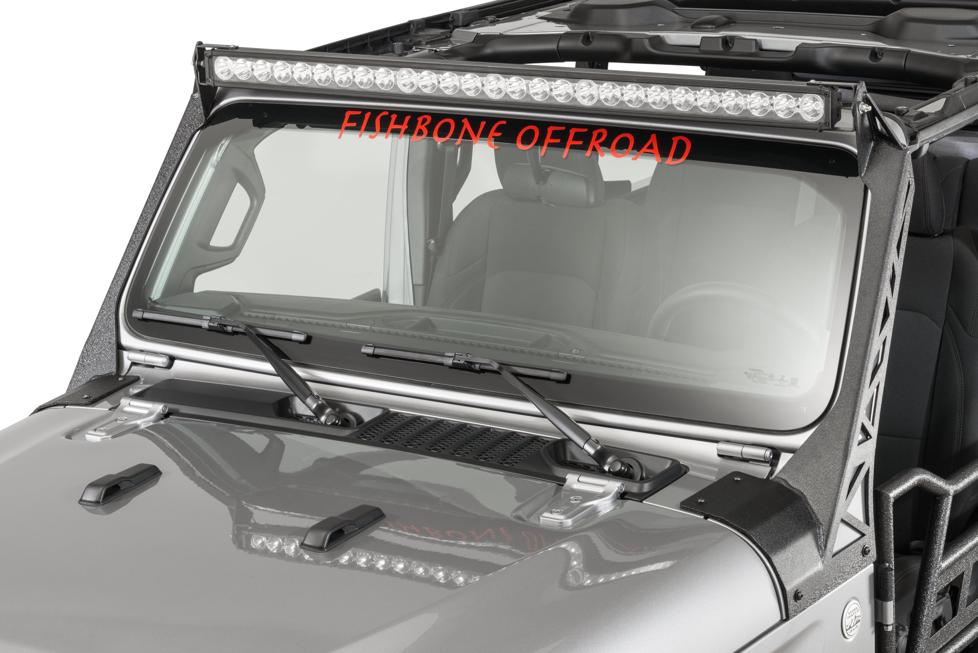 Fishbone Offroad FB21058 52" Windshield Light Bar Bracket for 18-26 Jeep Wrangler JL & Gladiator JT