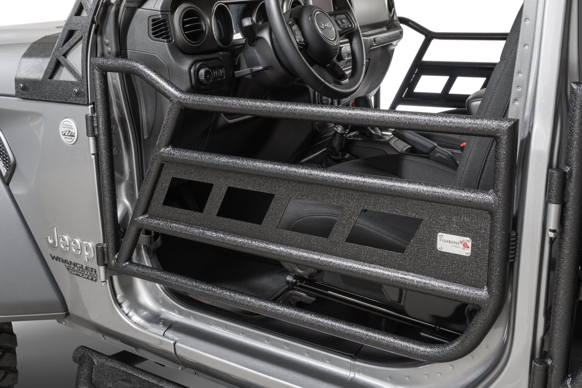Fishbone Offroad FB24087 Front Tube Doors for 18-26 Jeep Wrangler JL & Gladiator JT