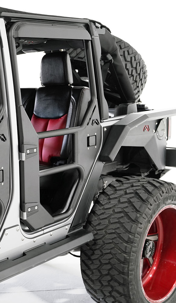 Fab Fours JL1031-1 Rear Full Tube Doors for 18-26 Jeep Wrangler JL Unlimited & Gladiator JT