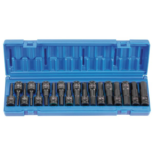 1/2" Drive 18 Pc. Combo Hex Driver SAE/Metric Set GRE1598HC