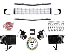 1967 - 1968 Camaro Rally Sport Grille Kit with DSE Electric Motors, 122002 / 122004