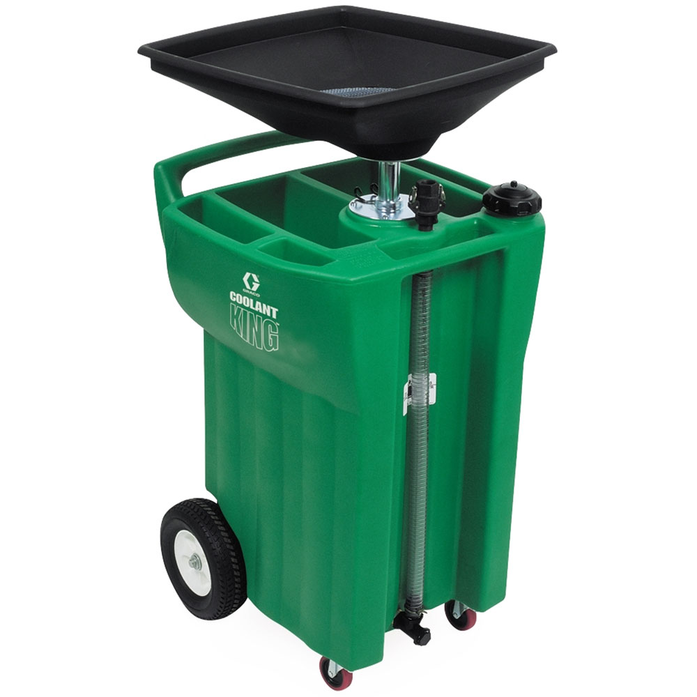 Graco Coolant King 25 gal Used-Antifreeze Receiver with Tool Holders & Sight Gauge – Part No. 248632