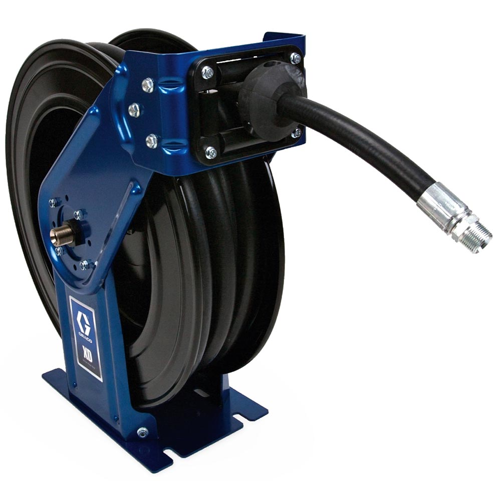 Graco HSMD5B XD30 Series Hose Reel – Dual Pedestal, 3/4″ NPT, 30–75 ft Hose Capacity