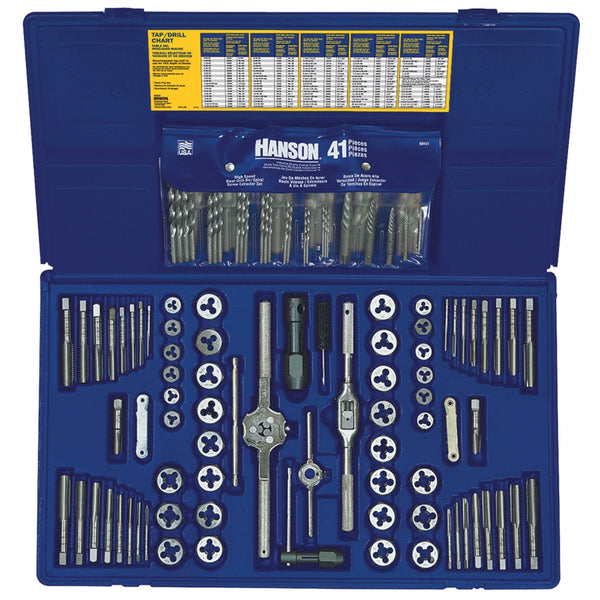 117 Piece Fractional/Metric Tap, Dies, and Drill Bit Deluxe Set HAN26377