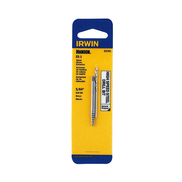 Screw Extractor and Drill Bit Combo Pack, EX-1 Extractor and 5/64" Bit, Carded