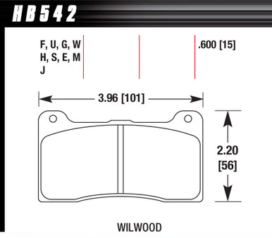 Brake Pad Billet DynaPro Narrow DTC-60 HB542G.600