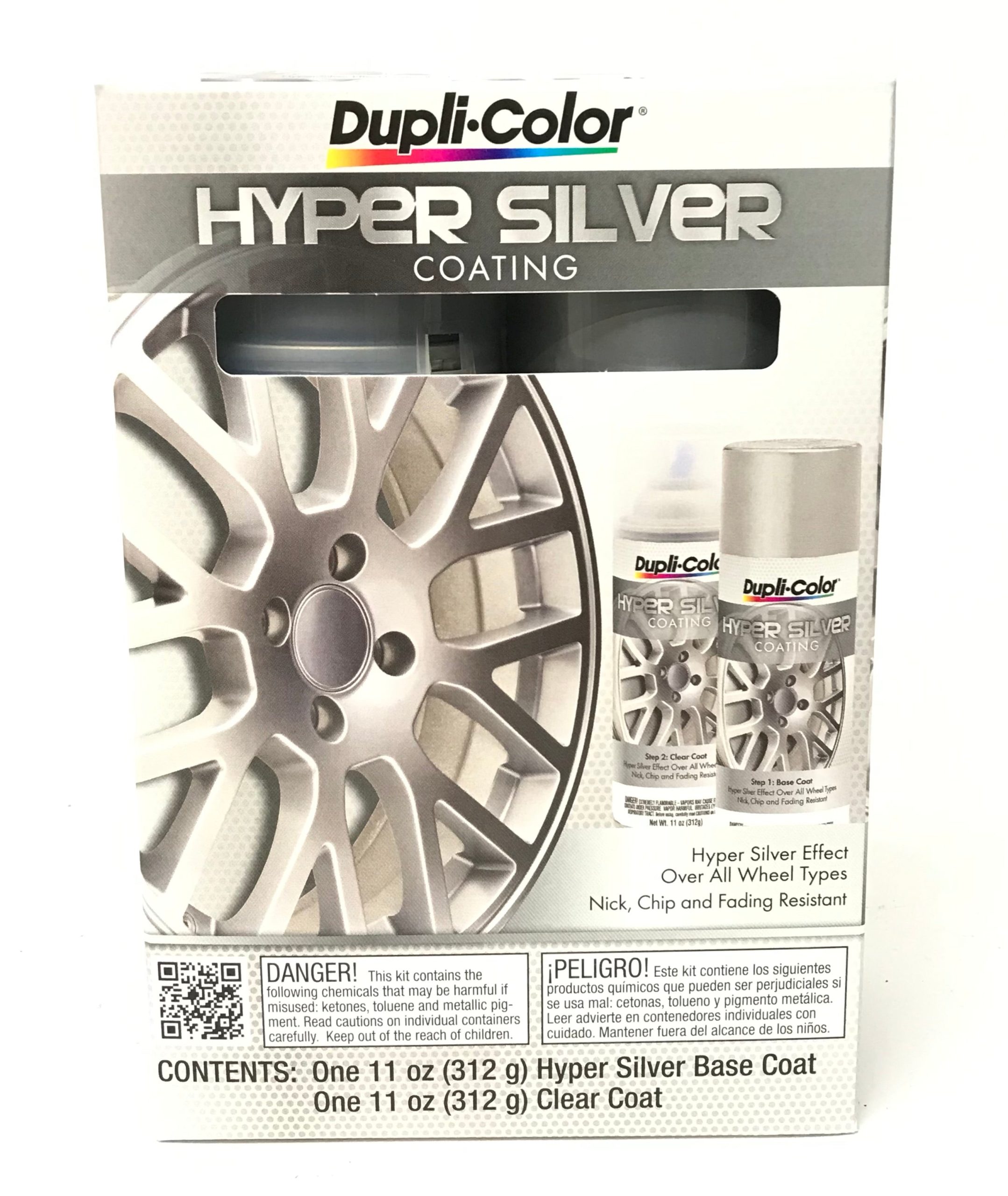 Duplicolor HSK100 Hyper Silver Metallic Coating 2 Can Kit - Chip Resistant