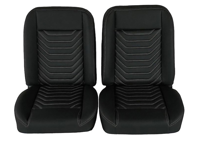 1967 - 1969 Camaro Custom Low Back Bucket Sport Mod I Seat Set, Vinyl Material, Wide Pattern