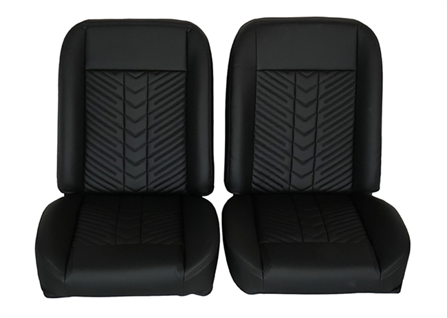 1967 - 1969 Camaro Custom Low Back Bucket Sport Mod II Seat Set, Vinyl Material, Narrow Pattern