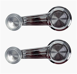 1967 - 1981 Camaro Window Crank Handles with Clear Knobs, Pair