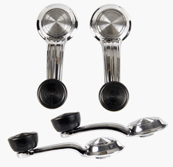 1967 - 1969 Camaro Window Crank Handles with Black Knobs, Set of 4