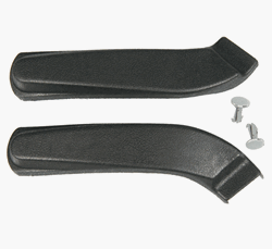 1967 - 1970 Camaro Seat Hinge Arm Covers Set for One Seat, Black, Button Clip Fasteners Included