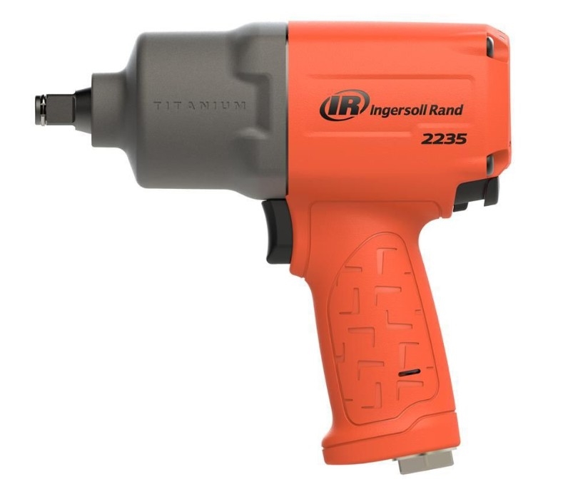 Ingersoll Rand 1/2 Inch Air Impact Wrench, 1350 ft-lb Torque, Titanium Hammercase, Friction Ring Retainer, Pistol Grip, Orange